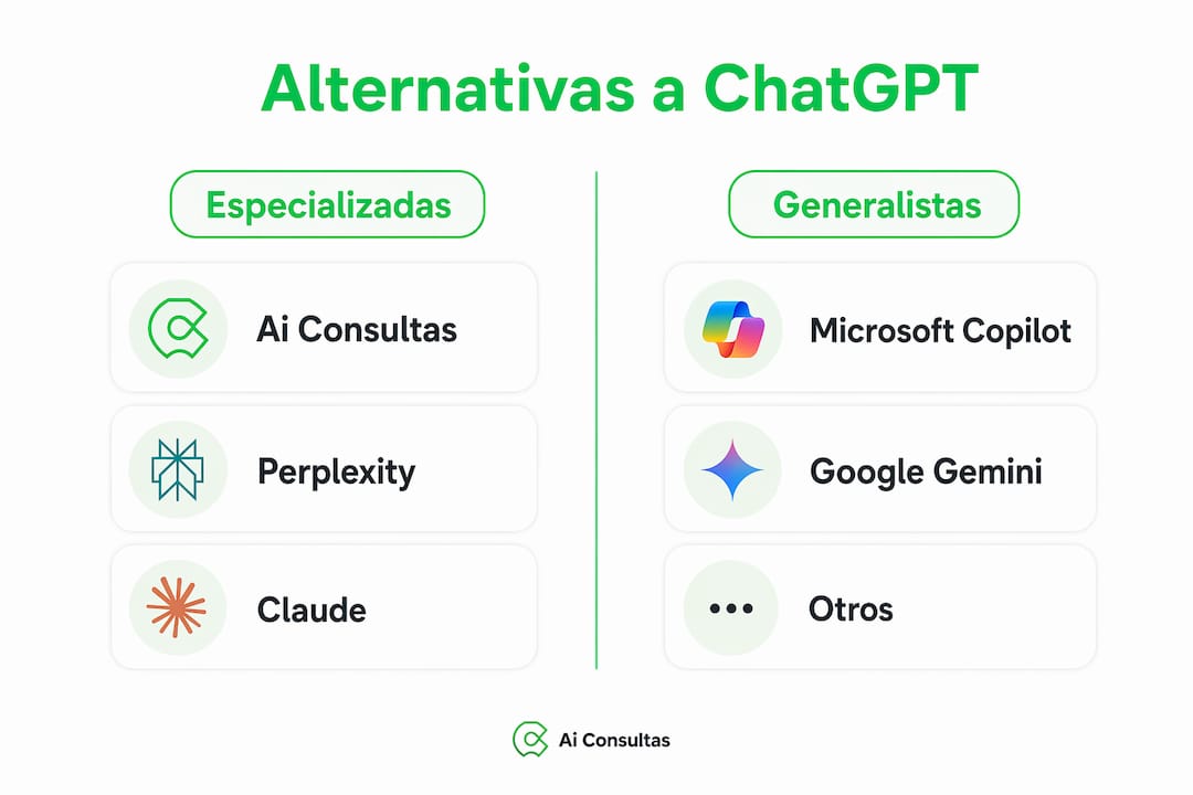 Comparativa visual de las mejores alternativas a ChatGPT para profesionales del derecho