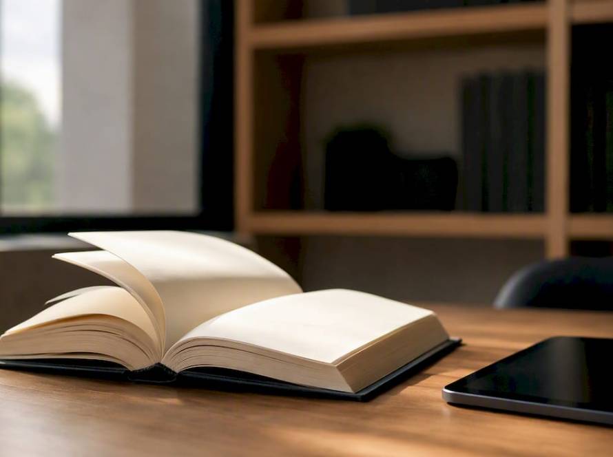 Manual jurídico y tablet para consultar referencias del BOE