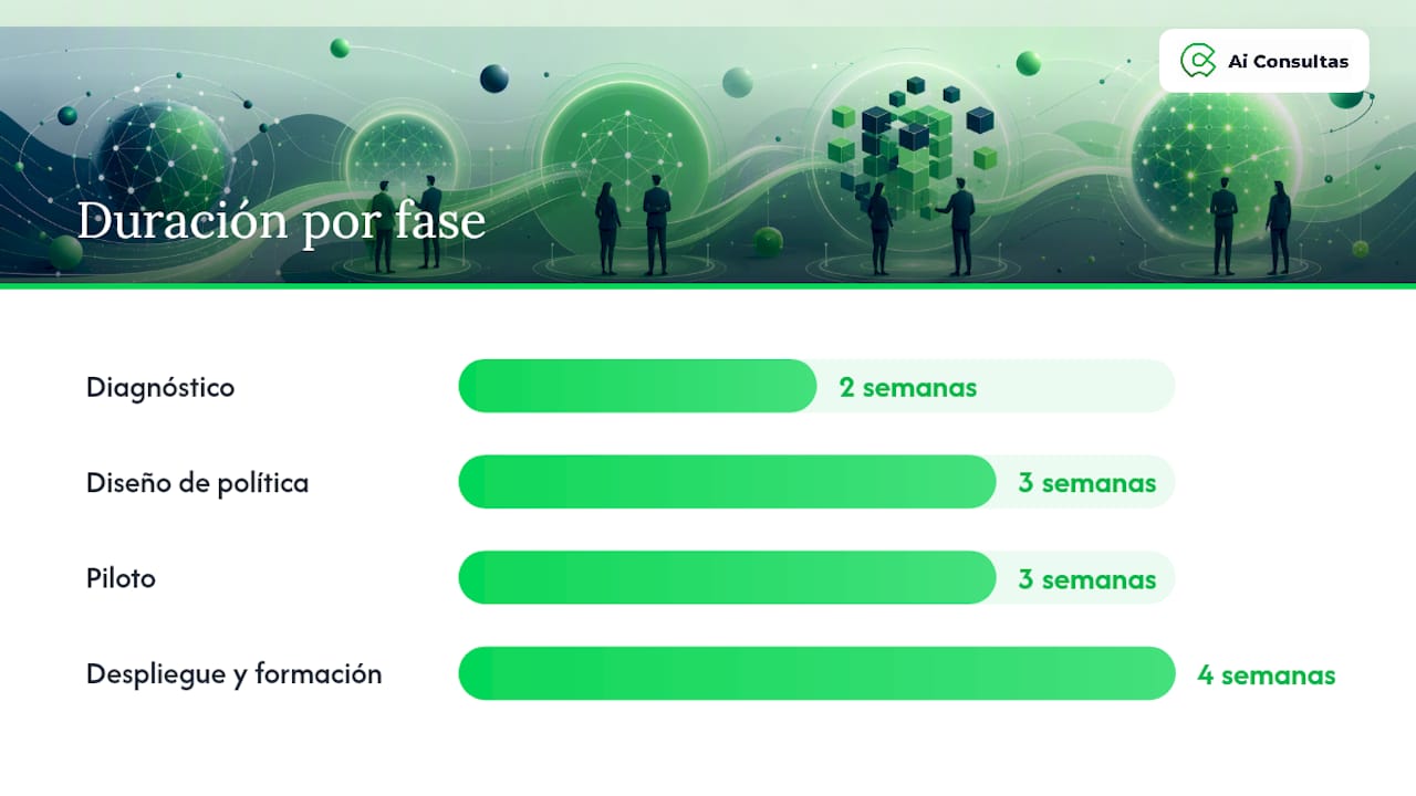 Cómo implantar la política: fases, responsables y plazos — overview diagram