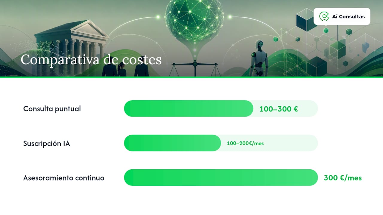 Comparativa visual de los costes legales mensuales