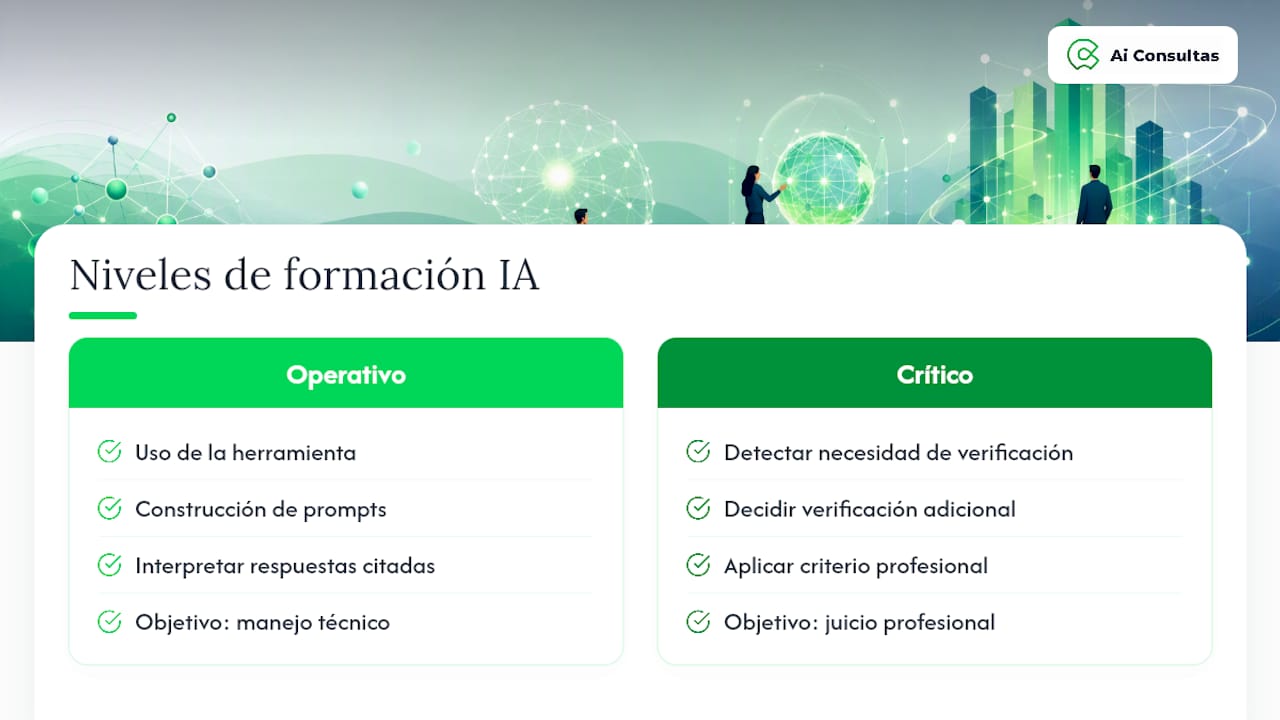 El impacto de la IA en la formación del personal del despacho — overview diagram