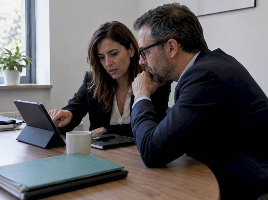 Abogados analizando el manejo de datos con IA